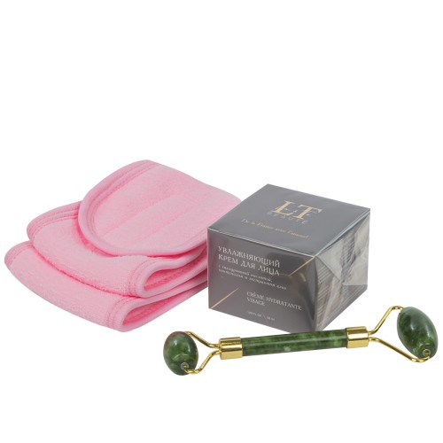 Массажный ролик с кремом для лица и повязкой для волос LT33