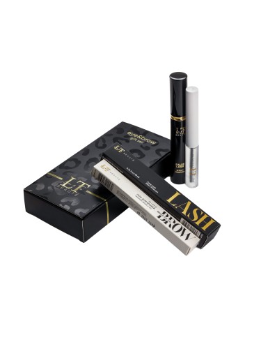 Набор "Эффектный дуэт: тушь для ресниц с эффектом накладных ресниц и гель для бровей"