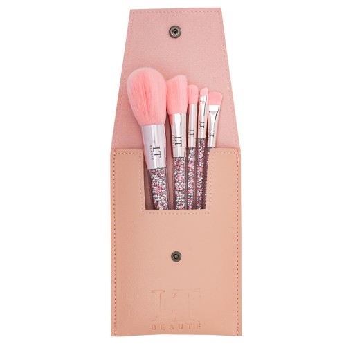 Кисти для макияжа, набор 5пр. розовый