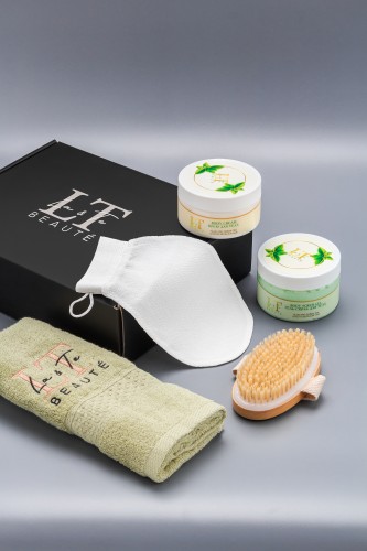 Подарочный набор для тела антицеллюлитный со щеткой, 4 предмета