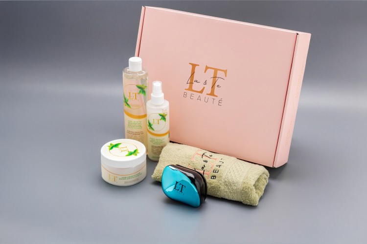 Набор для роста волос с маслами розовый, 5 предметов