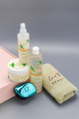 Набор для роста волос с маслами розовый, 5 предметов