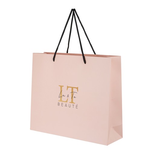 Пакет бумажный упаковочный розовый 27*32*9.5cm маленький