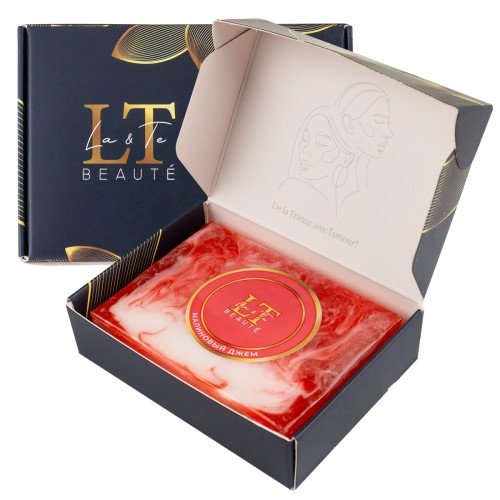 Мыло(+уп) твердое ручной работы с добавлением эфирных масел "Малиновый джем"