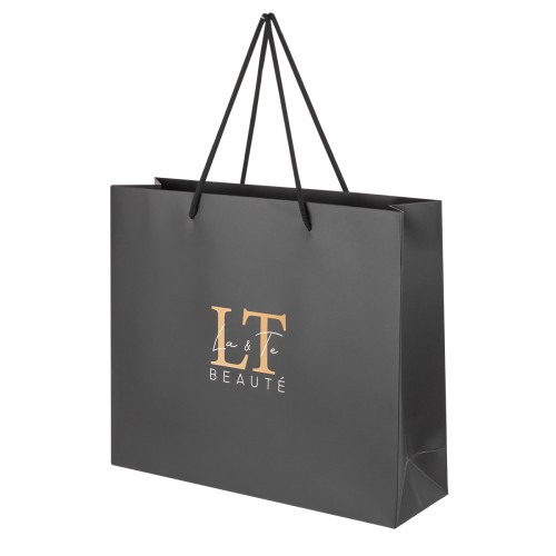 Пакет бумажный упаковочный черный 27*32*9.5cm маленький