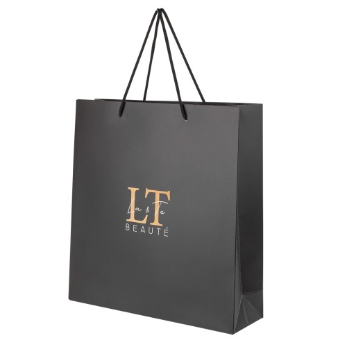 Пакет бумажный упаковочный черный 33.5*32*9.5cm большой