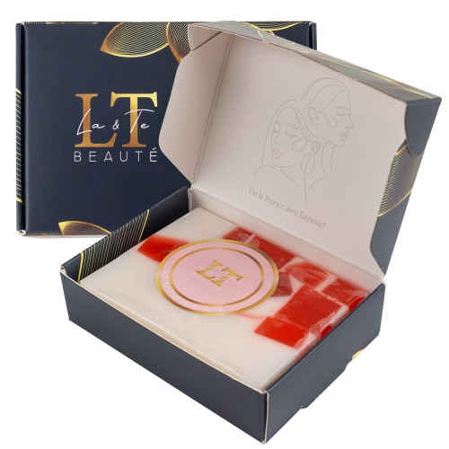 Мыло(+уп) твердое ручной работы с добавлением эфирных масел "Клубничное суфле"