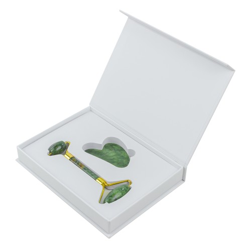 Набор камень гуаша и массажер роллер для лица