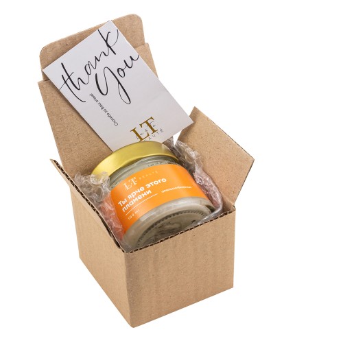 Свеча ароматизированная в стеклянной банке с крышкой 100 мл. Отдушка Корица и апельсин.